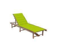 Chaise longue de jardin avec coussin Bambou