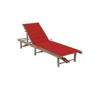 Chaise longue de jardin avec coussin Bambou