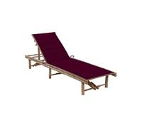 Chaise Longue de Jardin avec Coussin Bambou Transat Bain de Soleil vidaXL