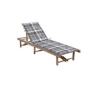 Chaise longue de jardin avec coussin Bambou