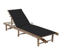 Chaise longue de jardin avec coussin Bambou G