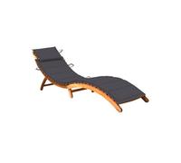 Lot de 2 Chaises Longues avec Table avec Coussins Transat Acacia Solide vidaXL