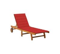 Acacia Solide Chaise Longue de Jardin 2 Places avec Coussins Transat vidaXL