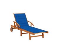 Chaise longue de jardin avec coussin Bois d acacia solide
