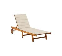 Chaise longue de jardin avec coussin Bois d acacia solide