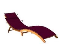 Chaise longue de jardin avec coussin Bois d acacia solide G