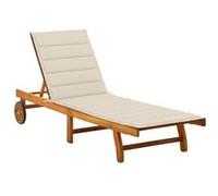 Chaise longue de jardin avec coussin Bois d acacia solide