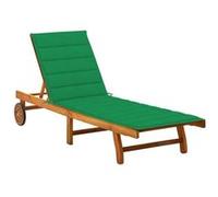 Chaise longue de jardin avec coussin Bois d acacia solide G