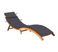 Lot de 2 Chaises Longues avec Table avec Coussins Transat Acacia Solide vidaXL