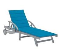 Chaise longue de jardin avec coussin Bois d acacia solide G