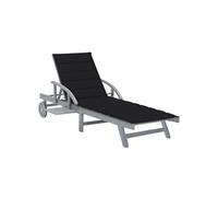 Bois d'Acacia Solide Chaise Longue de Jardin avec Coussin Transat vidaXL