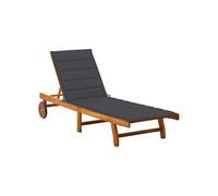Acacia Solide Chaise Longue de Jardin 2 Places avec Coussins Transat vidaXL