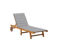 Acacia Solide Chaise Longue de Jardin 2 Places avec Coussins Transat vidaXL