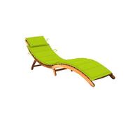 vidaXL Chaise longue de jardin 3061583 Bain de soleil en bois d'acacia avec coussin