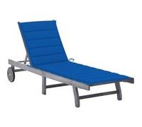vidaXL Chaise longue avec support Gris acacia bois massif