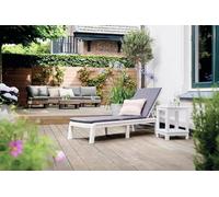 Chaise longue de jardin avec coussin Mallorca blanc