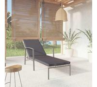 Chaise Longue de Jardin avec Coussin Résine Tressée Marron Transat vidaXL