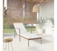 Chaise Longue de Jardin avec Coussin Résine Tressée Marron Transat vidaXL