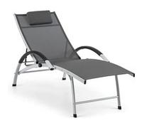 Sun Valley Chaise longue pliante de jardin avec coussin - gris