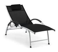 Sun Valley Chaise longue de jardin pliante avec coussin - noir