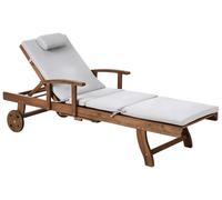 Chaise Longue de Jardin Classique en Bois d'Acacia Transat Inclinable avec