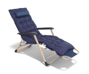 Chaise Longue de Jardin Extra Haute avec accoudoirs - Fauteuil de Relaxation extérieur Pliable, Chaise Longue inclinable avec Coussin, idéale pour Le Balcon et la terrasse