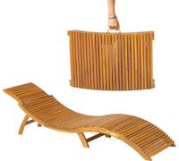 Chaise longue de jardin FLORIDA, pliable, 57x190x51cm, brun naturel