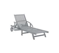 Chaise longue de jardin Gris Bois d'acacia solide