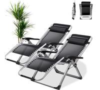 Chaise longue de jardin inclinable avec plateau latéral - Chaise longue d'extérieur confortable pour patio, terrasse, camping - Chaise longue rembourrée pour un confort ultime