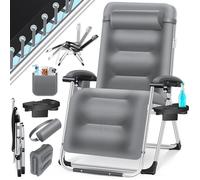 Chaise longue de jardin - KESSER - Dossier réglable - Résistante aux intempéries - Charge maximale 200 kg - Pliable
