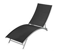 Chaise longue vidaxl en acier L. 142 cm noir H. 73 cm non empilable pliable Noir G