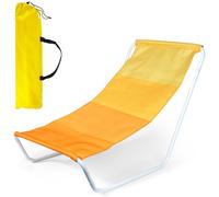 Vilde - Chaise longue de jardin pliable - Chaise longue de jardin pliable légère - Chaise longue de plage - Chaise longue de balcon - Chaise de plage portable - Jaune orange