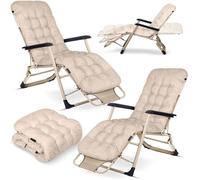 Chaise longue de jardin pliable - Sofotel - Coussin ChillWell - Ensemble 2 pièces - Beige - Réglable