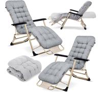 Chaise longue de jardin pliable - Sofotel - Coussin ChillWell - Ensemble 2 pièces - Gris clair - Réglable