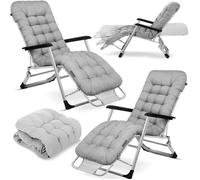 Chaise longue de jardin pliable - Sofotel - Coussin ChillWell - Ensemble 2 pièces - Gris - Réglable