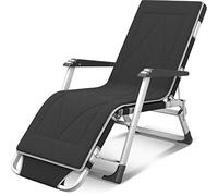 Chaise longue de jardin pliante en métal, 178 x 66 x 28 cm, charge statique résistante à la rouille, repose-pieds 3 positions réglables, oreiller libre avec tissu synthétique respirant