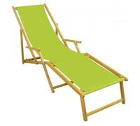 Chaise longue de jardin vert pistache, chilienne, bain de soleil pliant avec repose-pieds 10-306NF
