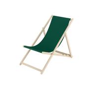 Chaise longue de jardin verte, chilienne, bain de soleil pliant, en bois naturel V-10-304N [Modèle base]