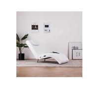 Chaise longue de massage avec oreiller Blanc Similicuir blanc G