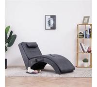 Chaise longue de massage avec oreiller Gris Similicuir daim Gris G
