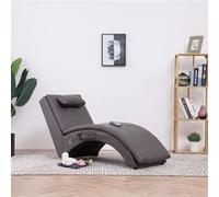 Chaise Longue de Massage avec Oreiller Noir Similicuir Meuble Salon vidaXL