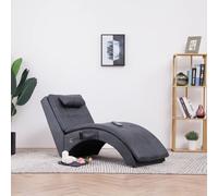 Chaise Longue de Massage avec Oreiller Marron Similicuir Daim Salon vidaXL