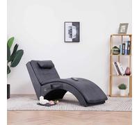 Chaise longue de massage avec oreiller Gris Similicuir daim Gris G