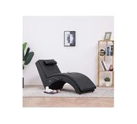 Chaise Longue de Massage avec Oreiller Noir Similicuir Meuble Salon vidaXL