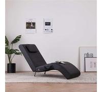 Chaise longue de massage avec oreiller Noir Similicuir Noir G