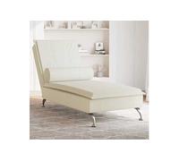 Vidaxl Chaise Longue De Massage Avec Traversin Crème Velours