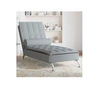 vidaXL Chaise longue de massage 379443 moderne avec traversin tissu gris clair