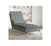 Chaise longue de massage avec traversin gris foncé tissu, chaise de canapé longue, chaise longue de chambre, chaise 379444