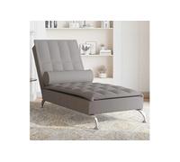 vidaXL Chaise longue de massage avec traversin, tissu taupe, moderne