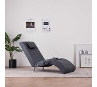 vidaXL Massage chaise longue met kussen kunstsuÃde grijs281290 Gris G